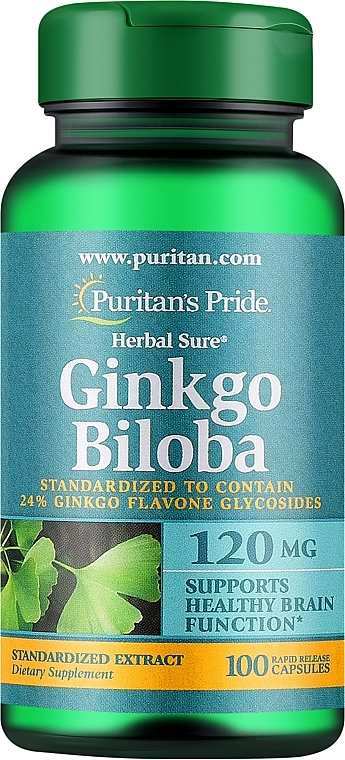 Supplement 'Ginkgo Biloba' 120 mg, capsules - Puritan's Pride Ginkgo Biloba — photo N1