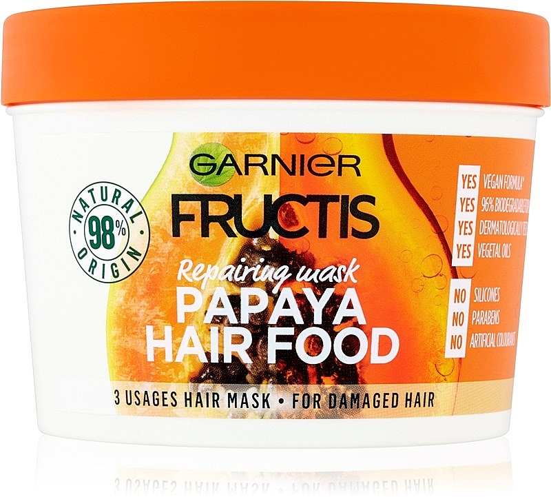 Repair Damaged Hair Mask - Garnier Fructis Papaya Hair Food Mask — photo N1