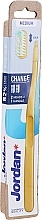 Toothbrush, medium, + 2 heads, yellow - Jordan Change Medium — photo N1