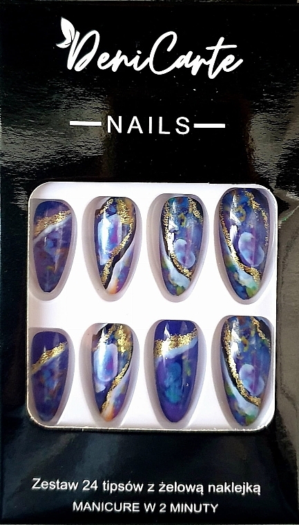 Almond Nail Tips, 24 pcs - Deni Carte Nails 7103 — photo N1