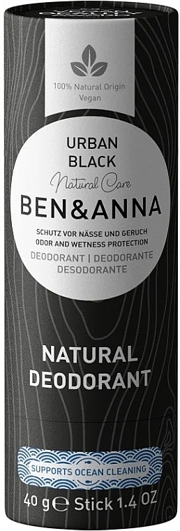 Urban Black Soda Deodorant (cardboard) - Ben & Anna Natural Care Urban Black Deodorant Paper Tube — photo N4