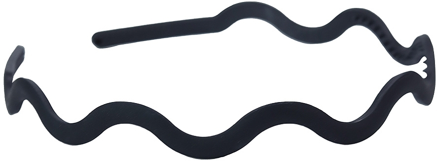 Plastic Hair Band, wave shape, black, 417190 - Glamour — photo N2