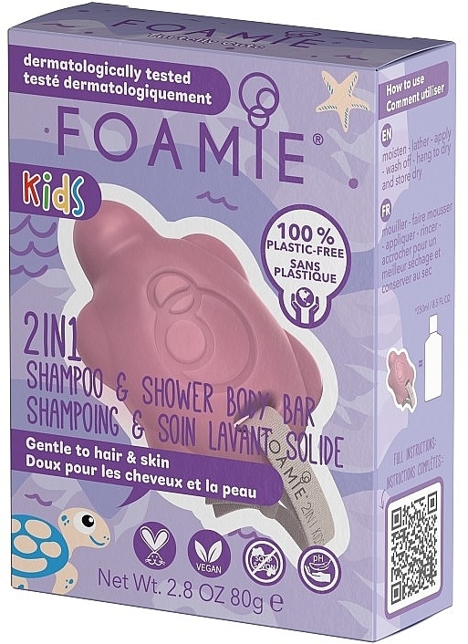 Shampoo & Body Wash Bar - Foamie 2in1 Shower Body Bar for Kids Cherry — photo N5