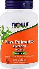 Saw Palmetto Extract - Now Foods Saw Palmetto Extract, 160mg — photo N3