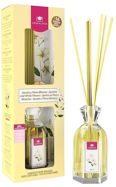 Reed Diffuser "Jasmine & White Flowers" - Cristalinas Reed Diffuser — photo N1