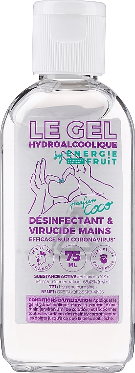 Hand Sanitizer Gel - Energie Fruit Hydroalcoholic Gel Coco — photo N2