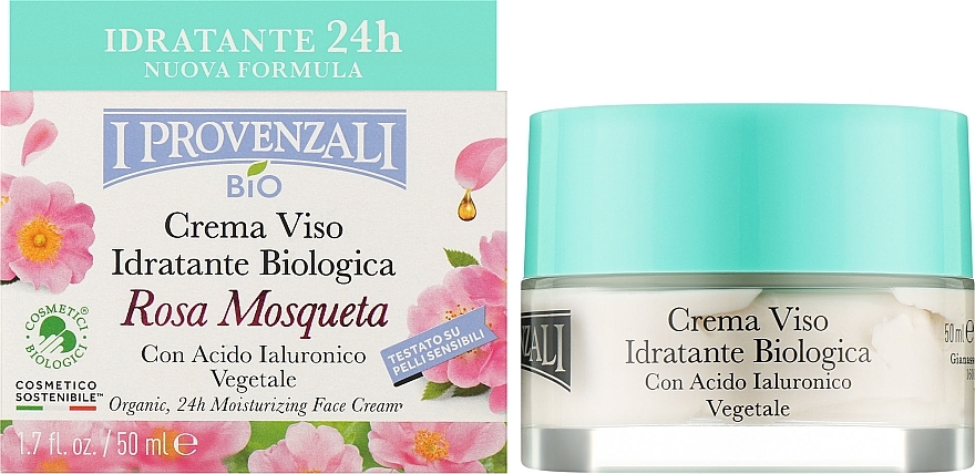 Face Cream - I Provenzali Rosa Mosqueta Organic 24H Face Cream — photo N2