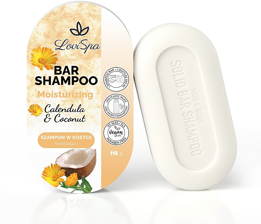 Bar Shampoo ‘Calendula & Coconut‘ - Lovi Spa Bar Shampoo Moisturizing — photo N1