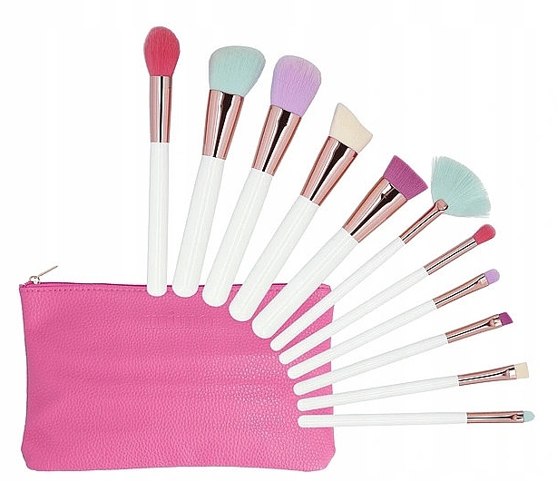 Makeup Brush Set with Case, 11 pcs - Tools For Beauty MiMo Multicolor Set — photo N1