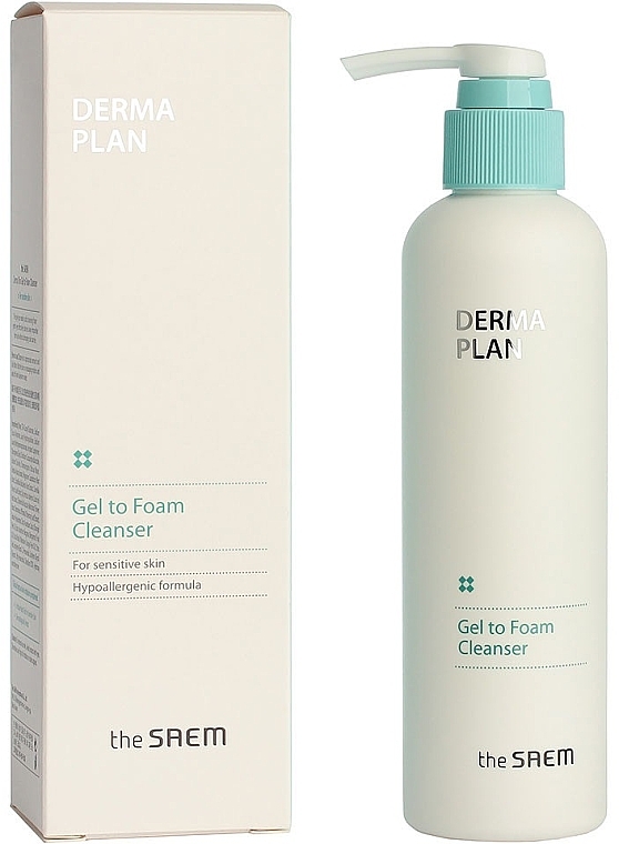 Low-Acid Sulfate-Free Face Cleansing Gel Foam - The Saem Derma Plan Gel To Foam Cleanser — photo N1