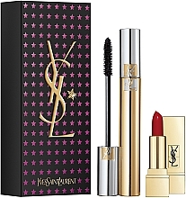 Fragrances, Perfumes, Cosmetics Set - Yves Saint Laurent Eyes Mascara Volume Effet Faux Cils & Mini Rouge Pur Couture Set (mascara/6.6ml + lipstick/4.5g)