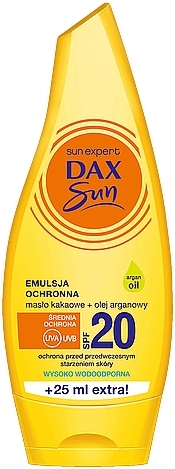 Sunscreen Lotion with Cocoa Butter & Argan Oil - Dax Sun SPF20 — photo N1