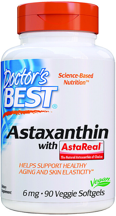 Dietary Supplement "Astaxanthin", 6 mg - Doctor's Best Astaxanthin with AstaReal — photo N1