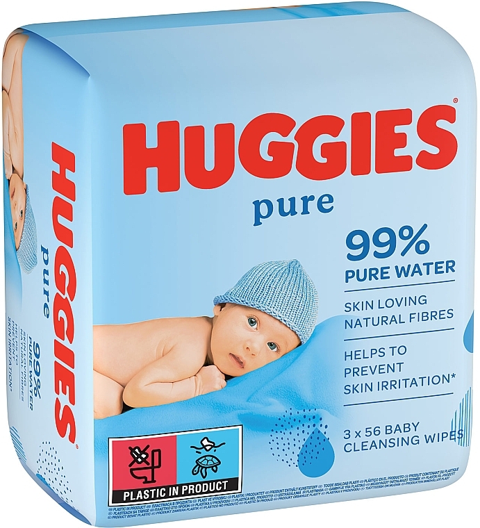 Baby Wet Wipes "Pure", 3x56 pcs - Huggies — photo N2