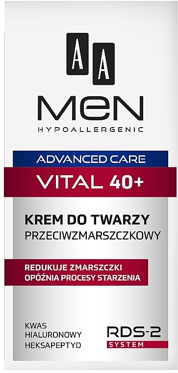 Anti-Wrinkle Face Cream for Men - AA Men Advanced Care Vital 40+ Face Cream Anti-Wrinkle — photo N3