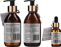Set - Nova Kosmetyki Czarna Porzeczka & Slonecznik Eco-Style Hair And Body Care Set (b/balm/200ml + int/gel/200ml + h/ser/30ml) — photo N6