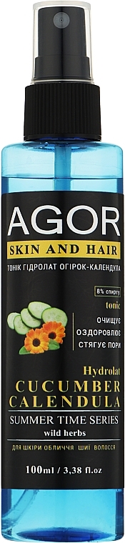 Cucumber & Calendula Hydrolate Tonic - Agor Summer Time Skin And Hair Tonic — photo N1