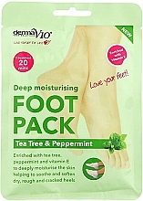 Fragrances, Perfumes, Cosmetics Moisturizing Foot Sock-Mask - Derma V10 eel Foot Pack Tea Tree&Peppermint Deep Vegan Moisturising Exfoliating