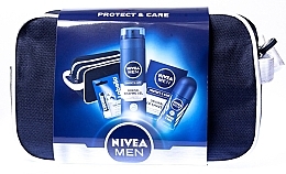 Fragrances, Perfumes, Cosmetics Set - NIVEA Men Protect & Care 2017 (deo/50ml + asb/100ml + shav/gel/200ml + lip/balm/4,8g)