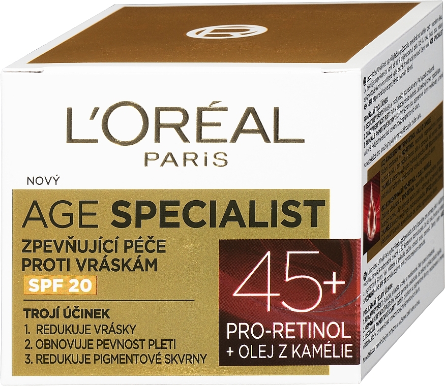 Day Cream for Mature Skin - L'Oreal Paris Age Specialist SPF 20Pro-Retinol Cream 45+ — photo N3