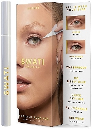 False Lashes Glue - Swati Eyelash Glue Pen Quartz (Black) — photo N1