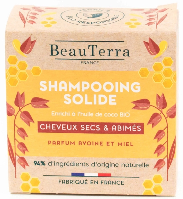 Oat & Honey Solid Shampoo - BeauTerra Solid Shampoo For Dry Hair — photo N4