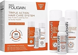 Fragrances, Perfumes, Cosmetics Set - Foligain Triple Action Hair Care System For Men (h/shm/100ml + h/cond/100ml + h/ser/30ml)