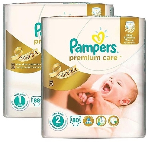 Diaper Set 'Premium Care', 168 pcs - Pampers — photo N1