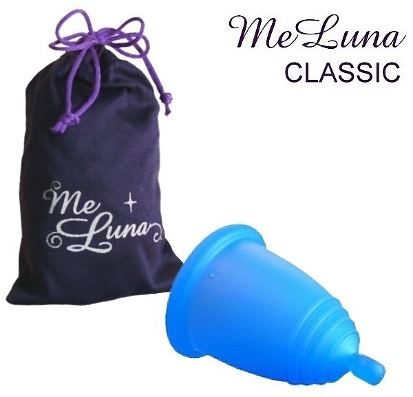 Menstrual Cup with Ball Stem, L-size, dark blue - MeLuna Classic Menstrual Cup Ball — photo N1