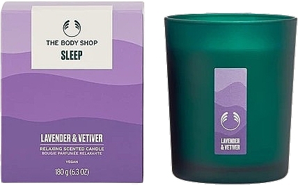 Scented Candle 'Sleep' - The Body Shop Sleep Lavender & Vetiver Relaxing Scented Candle — photo N1