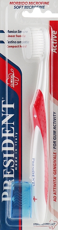 Active Toothbrush, ultra-soft, red - PresiDENT — photo N2