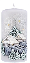 Fragrances, Perfumes, Cosmetics Decorative Candle "Winter House", 7x14 cm, grey - Artman