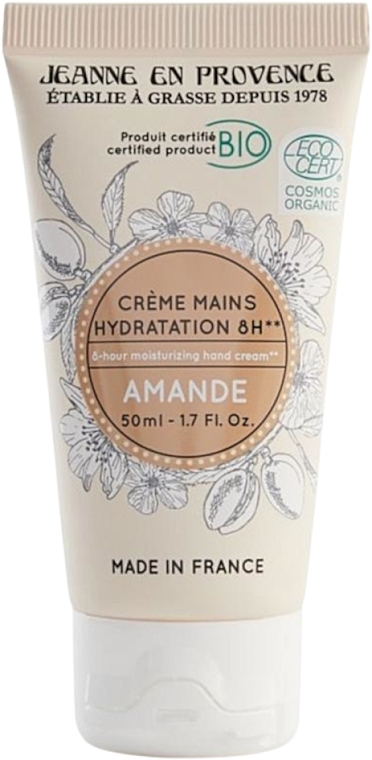 Almond Organic Hand Cream - Jeanne En Provence 8-Hour Moisturizing Hand Cream — photo N3