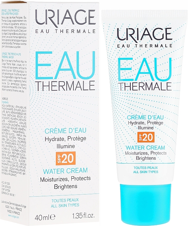 Light Moisturizing Cream - Uriage Eau Thermale Light Water Cream SPF 20 — photo N1