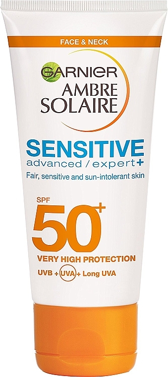 Facial Sun Cream - Garnier Ambre Solaire Sensitive Advanced Face Cream SPF50 — photo N1
