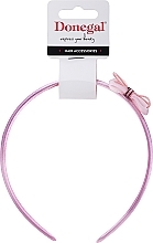 Hairband FA-5601, pink with bow - Donegal — photo N1