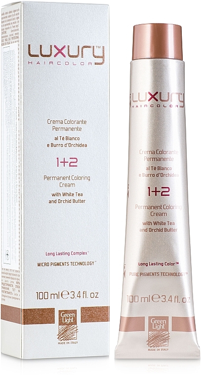 Hair Cream Color with White Tea & Orchid Extract - Green Light Luxury Haircolor Permanent Coloring Cream — photo N1