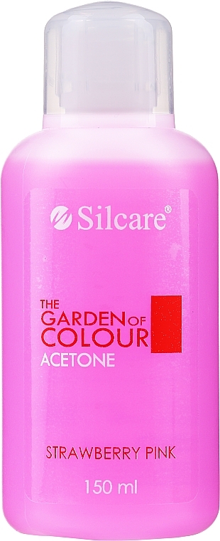 Nail Polish Remover "Strawberry" - Silcare The Garden Of Colour Aceton Strawberry Pink — photo N1