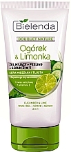 Fragrances, Perfumes, Cosmetics 3-in-1 Wash Gel, Peeling, Serum - Bielenda Cucumber and lime 3 in 1 Wash Gel, Peeling, Serum