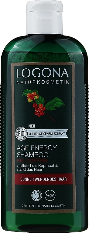 Anti-Aging Caffeine Shampoo "Strength & Growth" - Logona Hair Care Age Energy Shampoo — photo N1