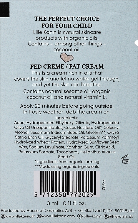 GIFT! Fat Face Cream - Lille Kanin Fat Cream (sample) — photo N2