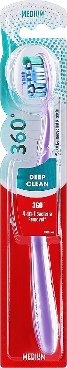 Toothbrush, purple - Colgate 360 Deep Clean Medium Toothbrush — photo N1