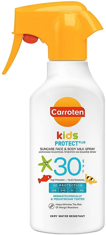 Kids Sunscreen Milk Spray - Carroten Kids Protect Suncare Face & Body Milk Spray SPF30 — photo N1