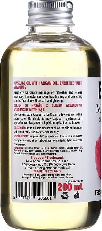 Raspberry Ice Cream Massage Oil - Fergio Bellaro Massage Oil Raspberry Ice Cream — photo N3