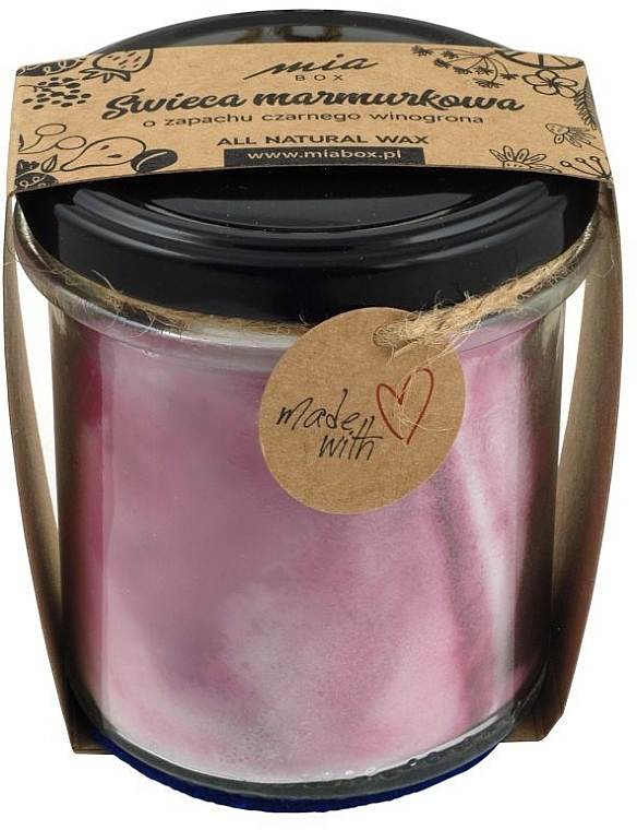 Marble Scented Candle "Black Grape" - Miabox Black Grapes Candle — photo N1