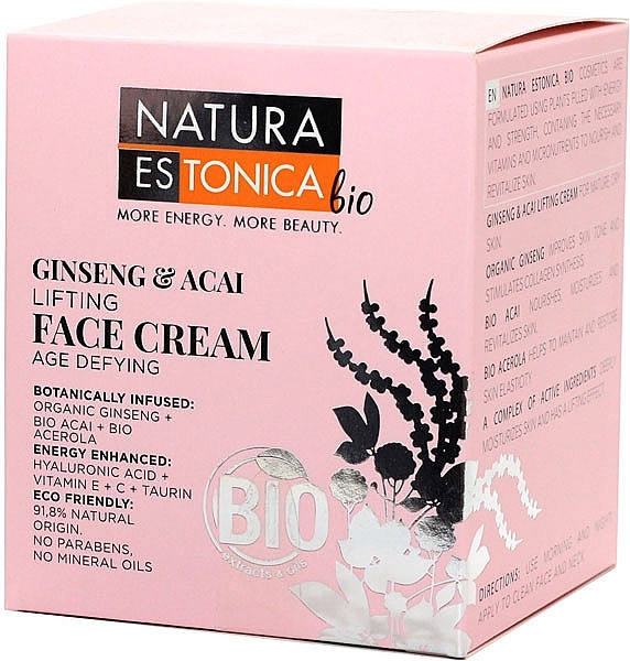 Ginseng and Acai Lifting Face Cream - Natura Estonica Ginseng & Acai Face Cream — photo N2