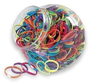 Colorful Hair Bands Set 'Neon', 42065, 600 pcs - Top Choice Hair Bands With Metal Clip — photo N2