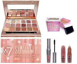 Fragrances, Perfumes, Cosmetics Set - W7 Meet Your Match Gift Set (mascara/13ml + palette/17/g + lipstick/3.5g + bronzer/6g)