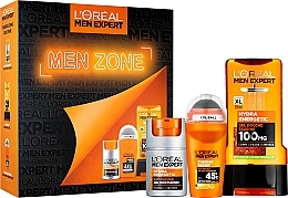 Fragrances, Perfumes, Cosmetics Set - L'Oreal Paris Men Expert Men Zone Set (f/cr/50ml + deo/roll/50ml + sh/gel/300ml)