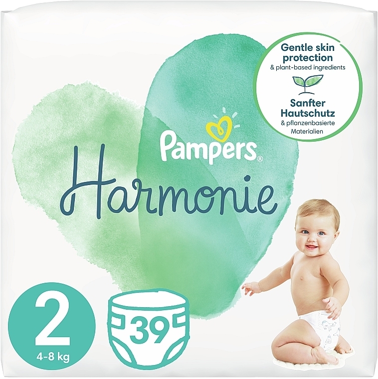 Diapers, size 2 (4-8 kg), 39 pcs - Pampers Harmonie Mini — photo N2